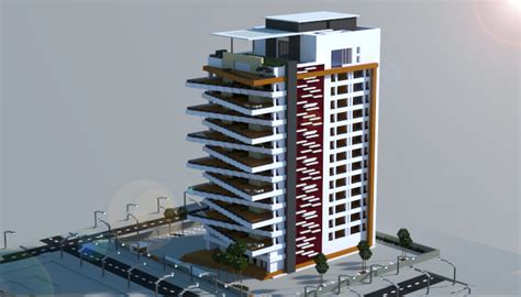 Large Modern Apartment Building, creation #6090