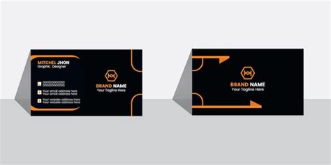 Premium Vector Corporate Black And Orange Business Card Design