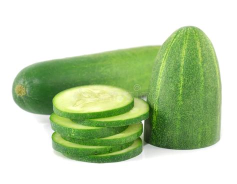 Fresh Slice Cucumber On White Background Stock Image Image Of Healthy