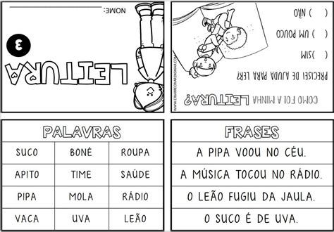 Ficha De Leitura Palavras E S Labas Simples Para Alfabetiza O