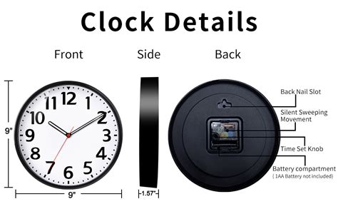 Emitdoog Inch Wall Clock Battery Operated Silent Non Ticking Wall