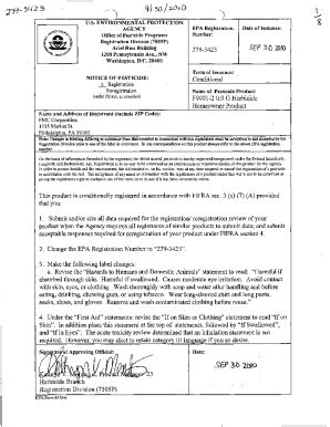 Fillable Online U S EPA Pesticides Label F9001 2 0 9 G HERBICIDE