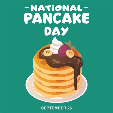 National Pancake Day Is Celebrated In September Vector Illustration