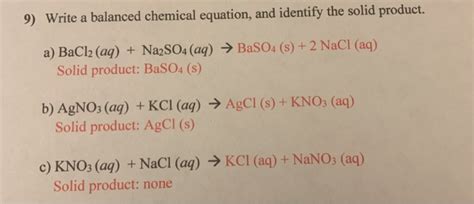 Solved Write A Balanced Chemical Equation And Identify Chegg