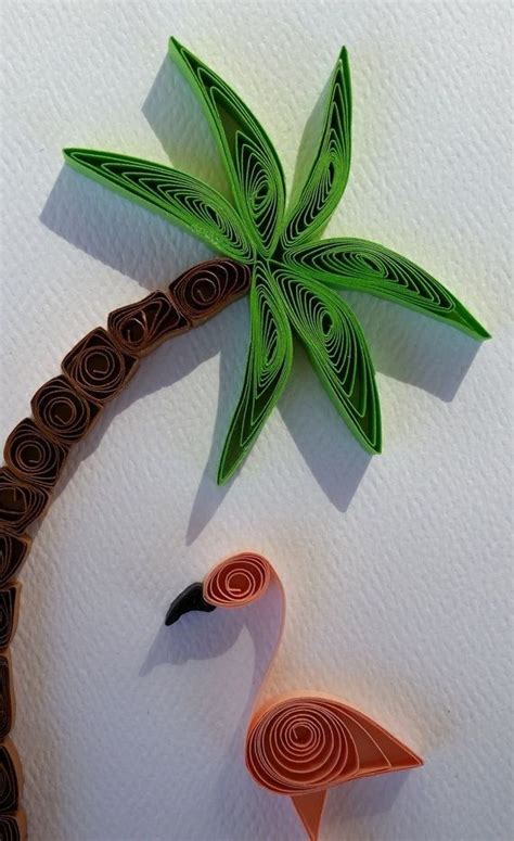 Paper Quilling Designs Origami Palm Tree And Flamingos