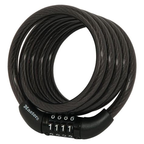 Master Lock 4 ft. Preset Combination Self Coiling Cable Lock-8143DHCHD ...