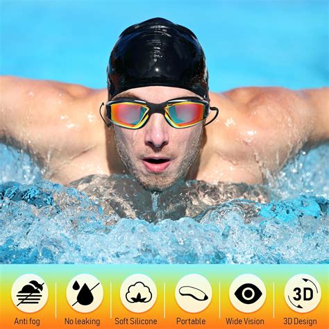 Flutesan Paquete de 6 gafas de natación para adultos antiempañamiento