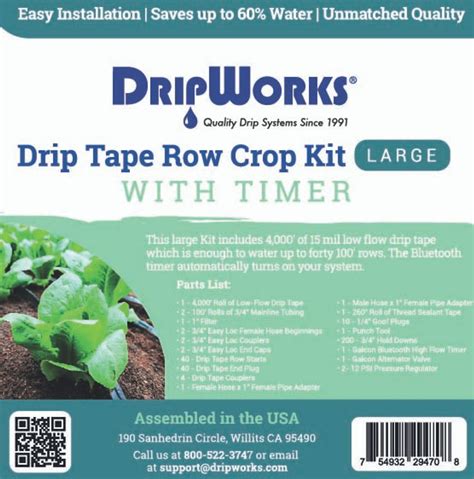 Dripworks Drip Tape Irrigation Kit