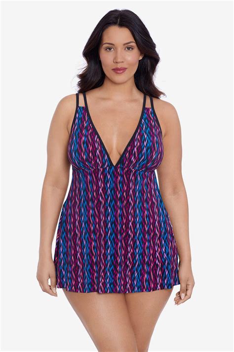 Tracey One Piece Swim Dress Serape Stripe Longitude Swim