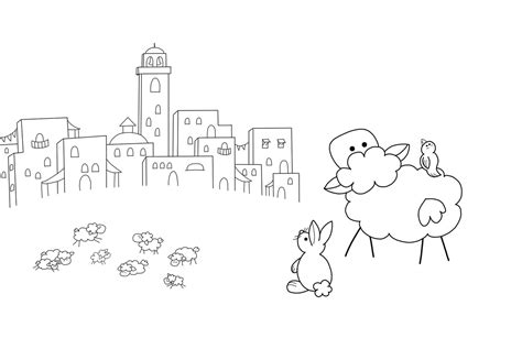 Cityscape Of Of City Of Bethlehem Coloring Pages