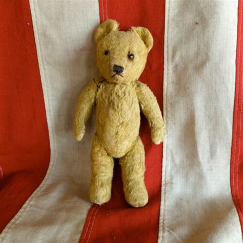 Vintage Gold Mohair Teddy Bear Straw Stuffed Jointed Steiff No