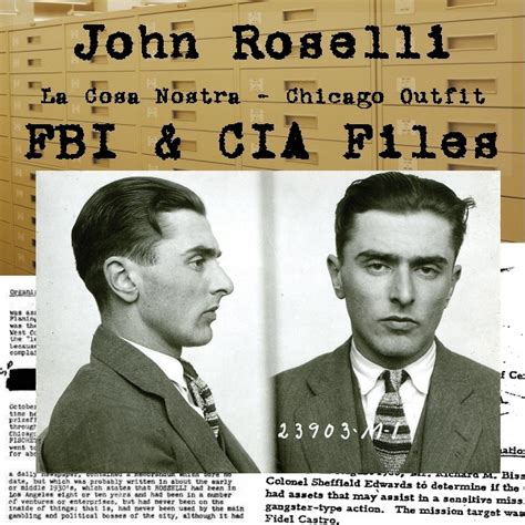 John Roselli La Cosa Nostra Chicago Outfit Fbi And C