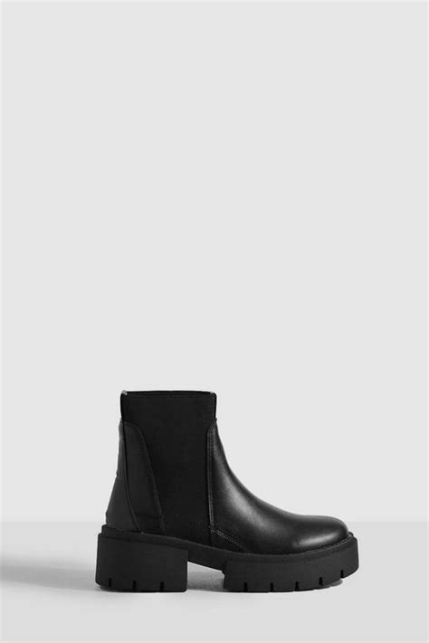 Wide Fit Knit Detail Chunky Chelsea Boots Boohoo Uk