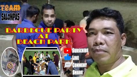 Barbecue Party At Beach Park Night Swimming Youtube