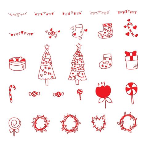 Premium Vector Christmas Element Collection Set Of Christmas Elements