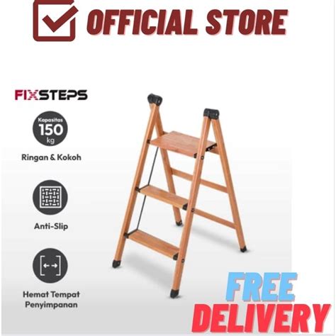 Jual Fixsteps Tangga Lipat Aluminium Step Motif Kayu Shopee Indonesia