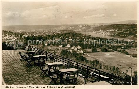 Ak Ansichtskarte Koblenz Rhein Berghotel Rittersturz Panorama Kat