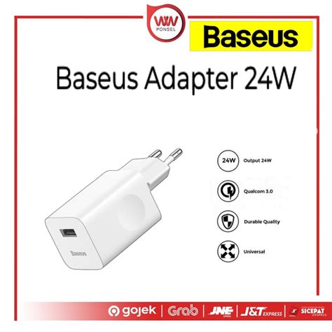 Jual Baseus 24W Kepala Charger Quick Charger QC 3 0 BS CH QC WH