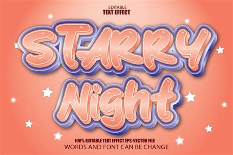 Premium Vector Starry Night Editable Text Effect Modern Style