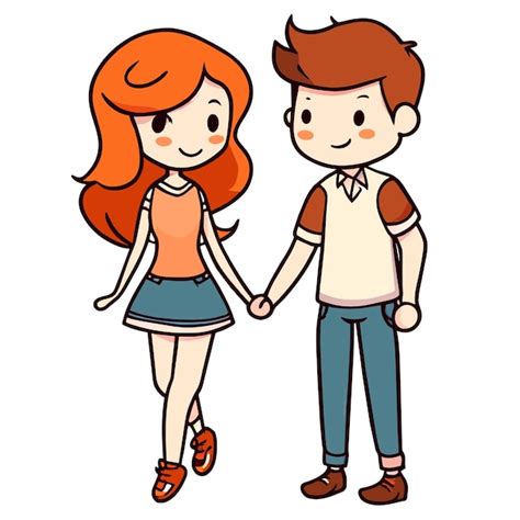 Premium Vector Adorable Cartoon Couple Sweet Romance In Animated Vector