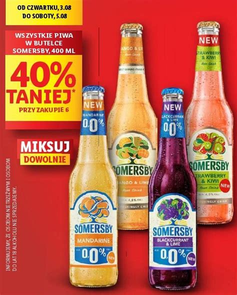 Promocja WSZYSTKIE PIWA W BUTELCE SOMERSBY 400 ML W Lidl