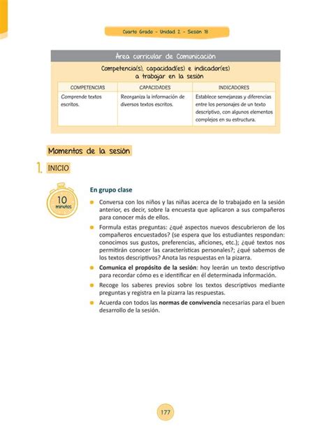 Leemos Un Texto Descriptivo Pdf Descarga Gratuita