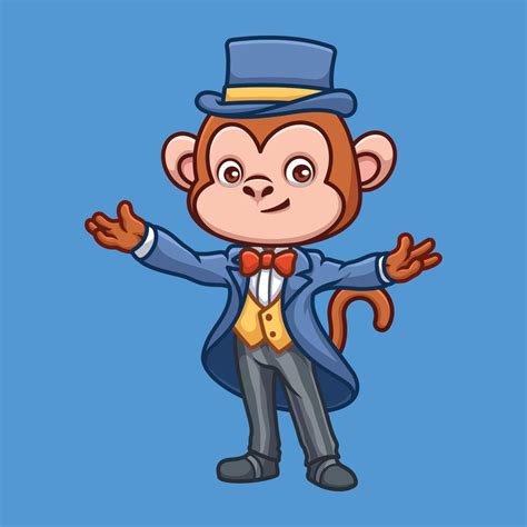 Magician Monkey Cute Cartoon 40296487 Vector Art at Vecteezy