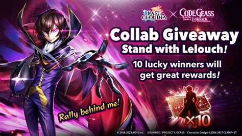 Last Cloudia On Twitter Code Geass Lelouch Of The Rebellion Collab