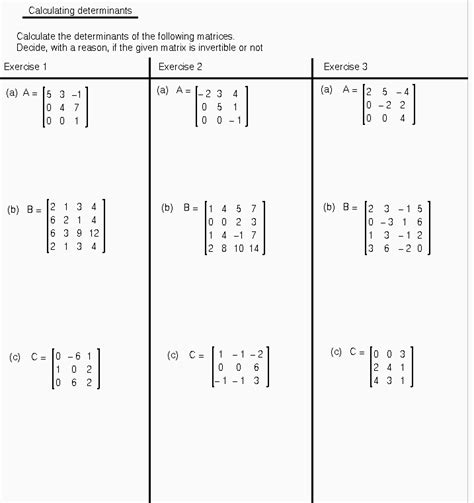 Matrices And Determinants MATH100 Revision Exercises Resources