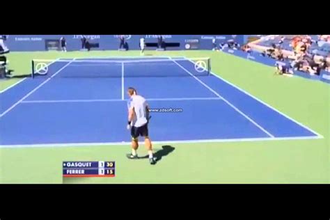 Gasquet Amazing Backhand Shot Against Ferrer Qf Us Open 13 Youtube