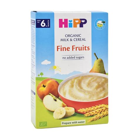 Hipp Organic Baby Cereal Cream Fine Fruits With Milk 6 Months 250 G