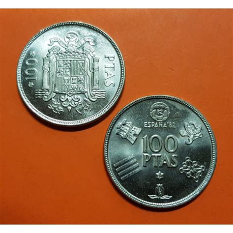 2 MONEDAS 100 PESETAS 1975 19 76 1980 19 80 MUNDIAL DE FUTBOL