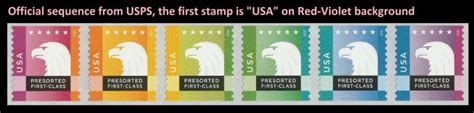 Us A Spectrum Eagle Presorted First Class Coil Strip Usps Seq Mnh