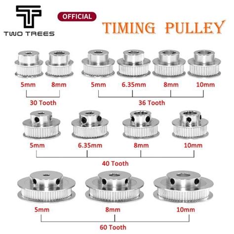 Poulie de Synchronisation GT2 30 36 40 60 Dents Alésage de Roue 5 6 35