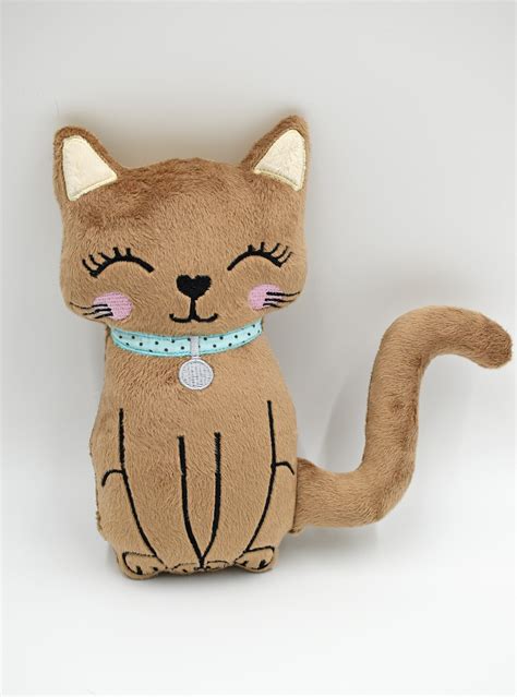 Cat Stuffie Ith Embroidery Machine Pattern Ith Kitten Etsy Uk