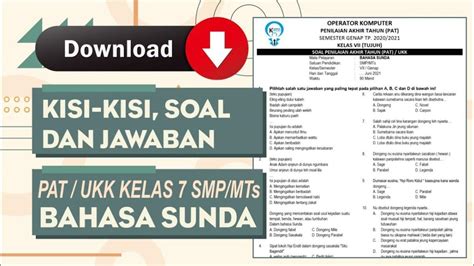 Soal Dan Kunci Jawaban Bahasa Sunda Kelas 7 Smp Kurikulum Merdeka