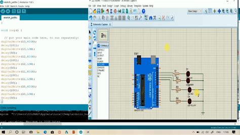 Arduino Uno Circuit Design On Proteus Led Blinking Using Arduino