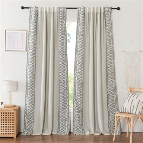 Custom Made Boho Linen 100 Blackout Curtains Nicetown Custom Curtains