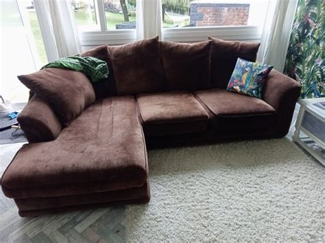 PENDING.FREE, large brown fabric corner sofa in Cowes - Sold | Wightbay