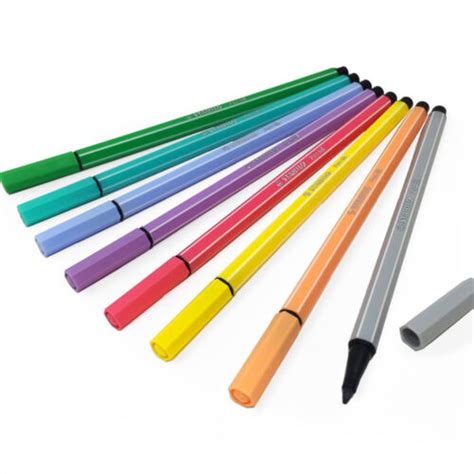 Stabilo Pen 68 Fibre Tip Pens Wallet Of 8 Assorted Pastel Colours