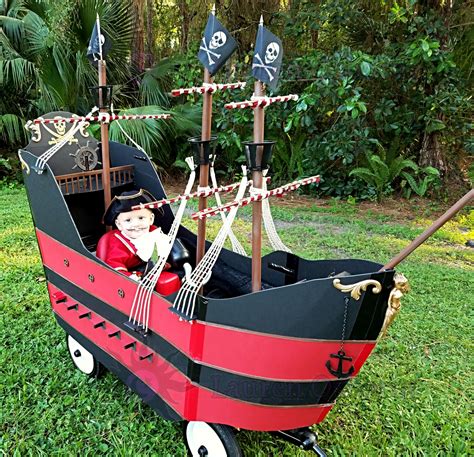 Diy Jolly Roger Wagon Pirate Ship For Captain Hook Kids Costumes