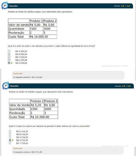 Contabilidade E An Lise De Custos Simulado Av Contabilidade E