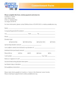 Fillable Online Commitment Form Find A Ball Or Gala In My Area Fax