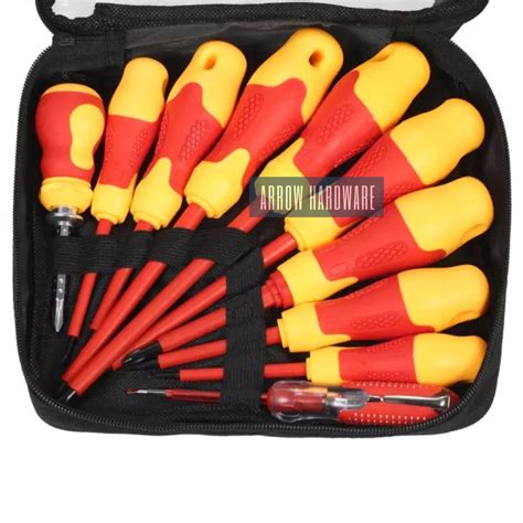 7 10pcs 1000v Insulated Screwdriver Set With Magnetic Slotted And Phillips Bits Soft Grips