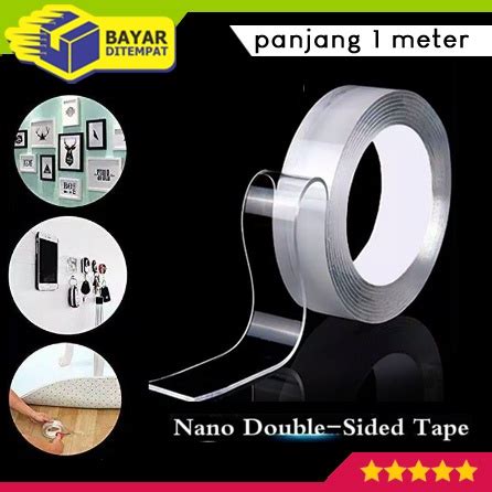 Jual Nano Double Tape Transparant 1M Double Selotip Tapi Isolasi Dua