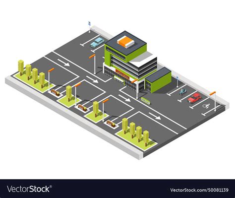 shopping center parking composition royalty  vector