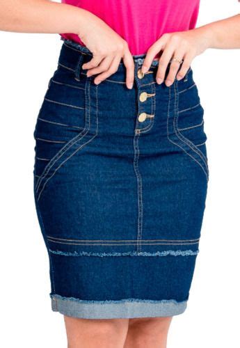 Saias Femininas Jeans Evangélicas executivas Coleção Start Jeans Azul