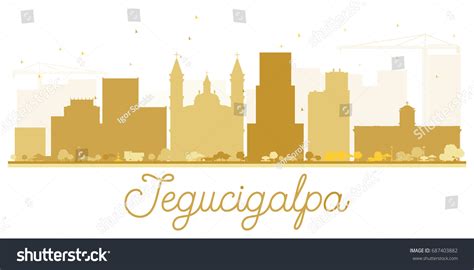 Tegucigalpa City Skyline Golden Silhouette Vector