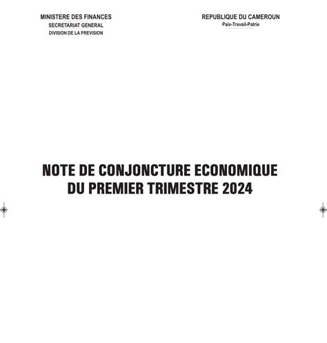 Note De Conjoncture Economique Du Premier Trimestre Minfi