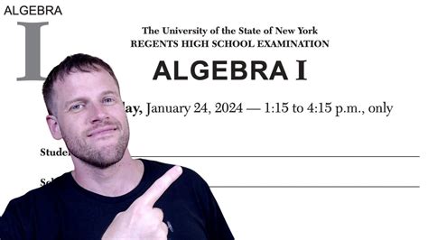 Algebra Regents January Questions Youtube